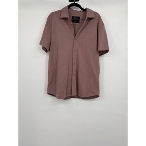BYLT Premium Basics Mens Medium Mauve Short Sleeve Pique Button Down Shirt